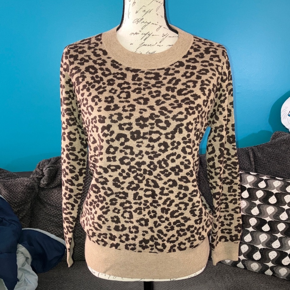 LOFT Petites Animal Print Sweater, Small Petite